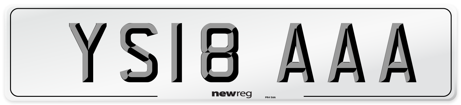 YS18 AAA Number Plate from New Reg